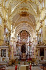 Klosterkirche Ebrach Blick durch den Chor