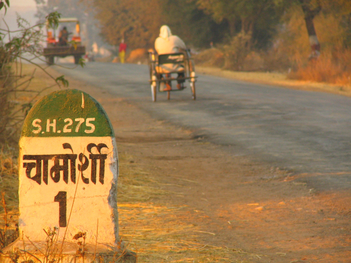 Km-Stein in Indien