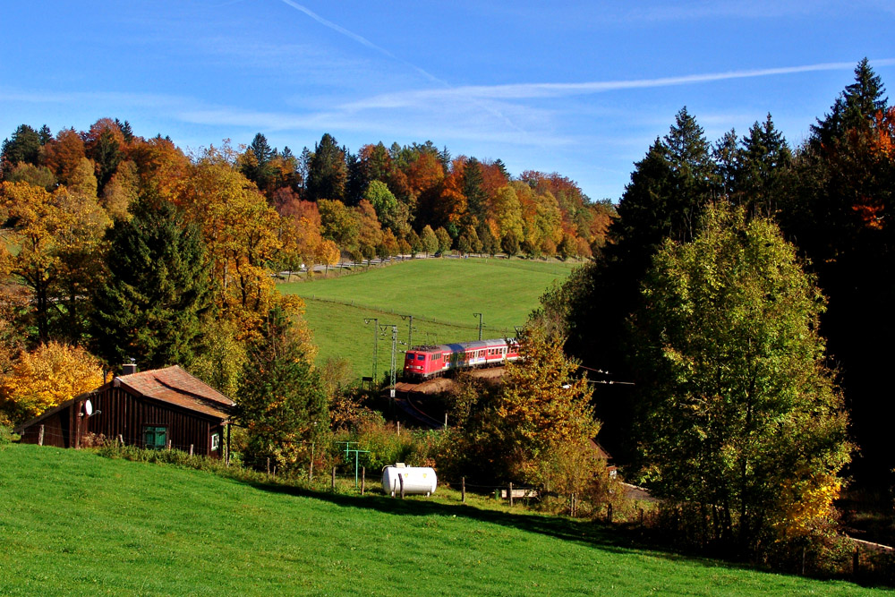 Knallfrosch im Herbst auf der Ammergaubahn