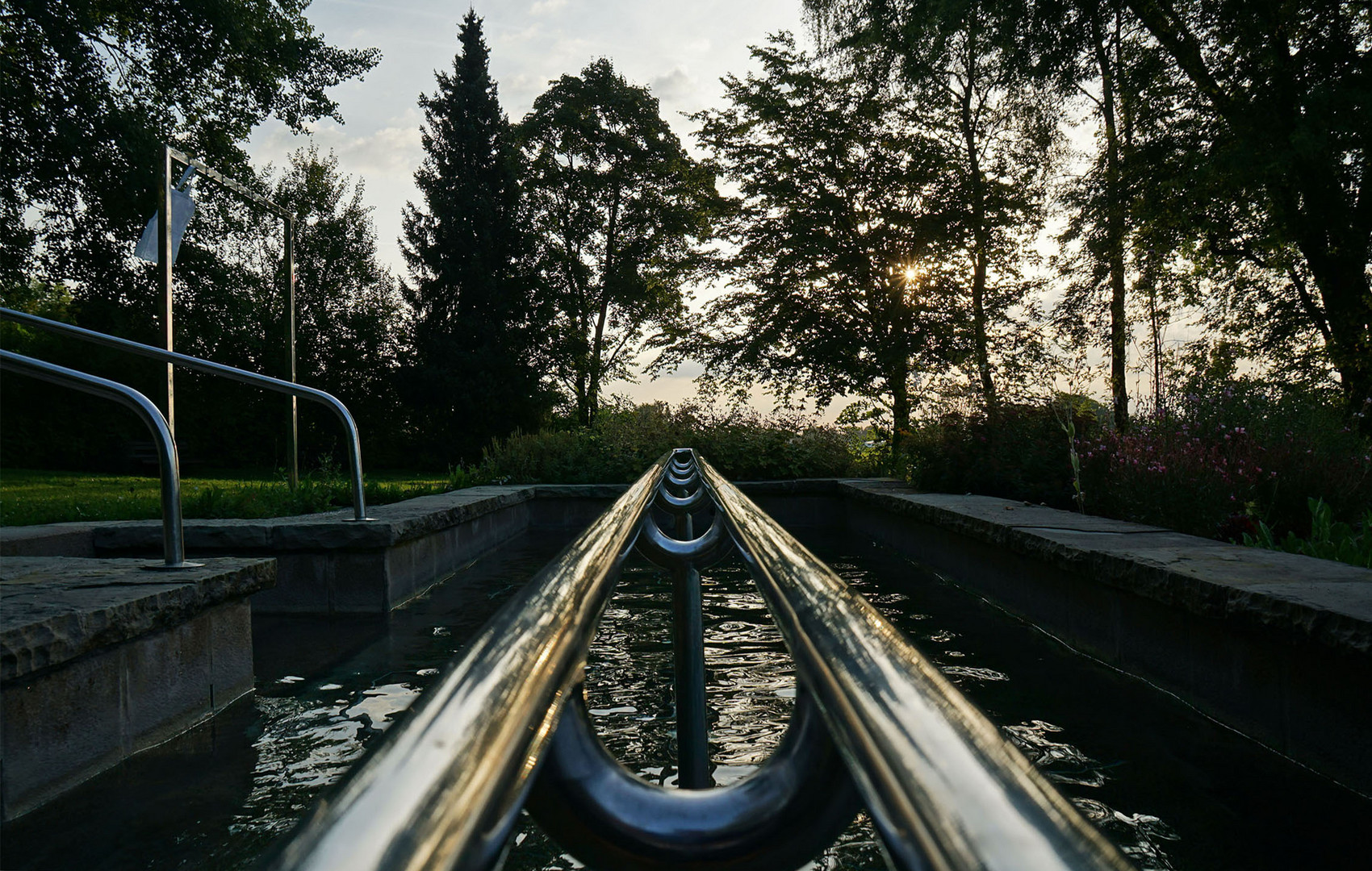 Kneippen kurz nach Sonnenaufgang