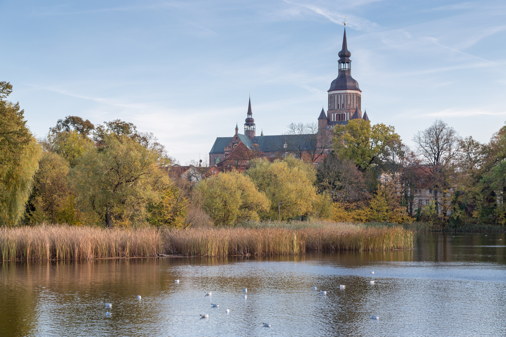 Knieperteich und Marienkirche Stralsund