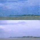 Knokke in Belgien - Aquarell und Originalfoto