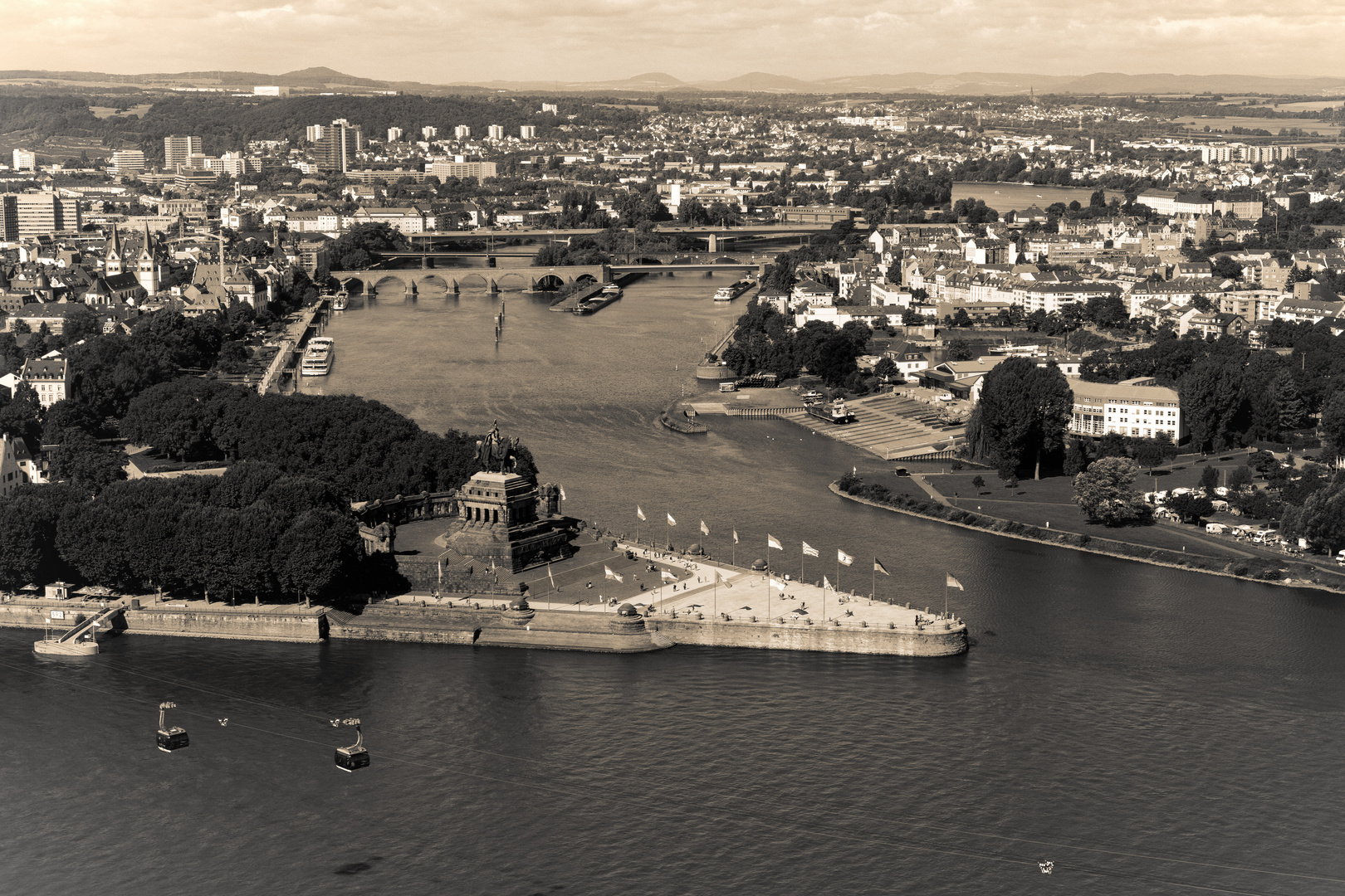 Koblenz at the river rhine and mosel