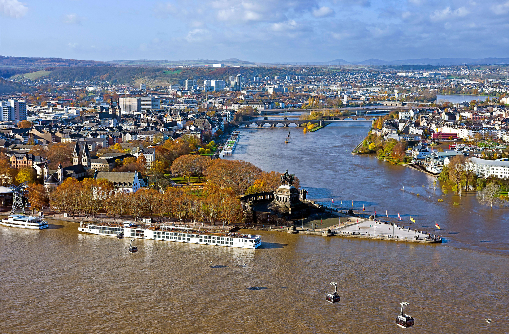 Koblenz, Deutsches Eck, Hochwasser