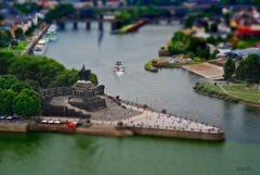 Koblenz Deutsches Eck Miniatur Modell Tilt Shift Fakes