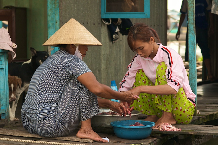 Kochen auf dem Mekong