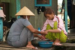 Kochen auf dem Mekong