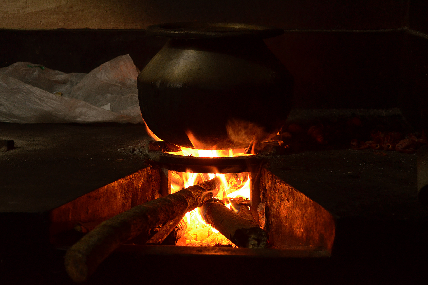 Kochen auf offenem Feuer