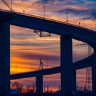 Köhlbrandbrücke bei Sonnenuntergang