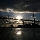 Köhlbrandbrücke bei Sonnenuntergang