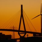 Köhlbrandbrücke bei Sonnenuntergang