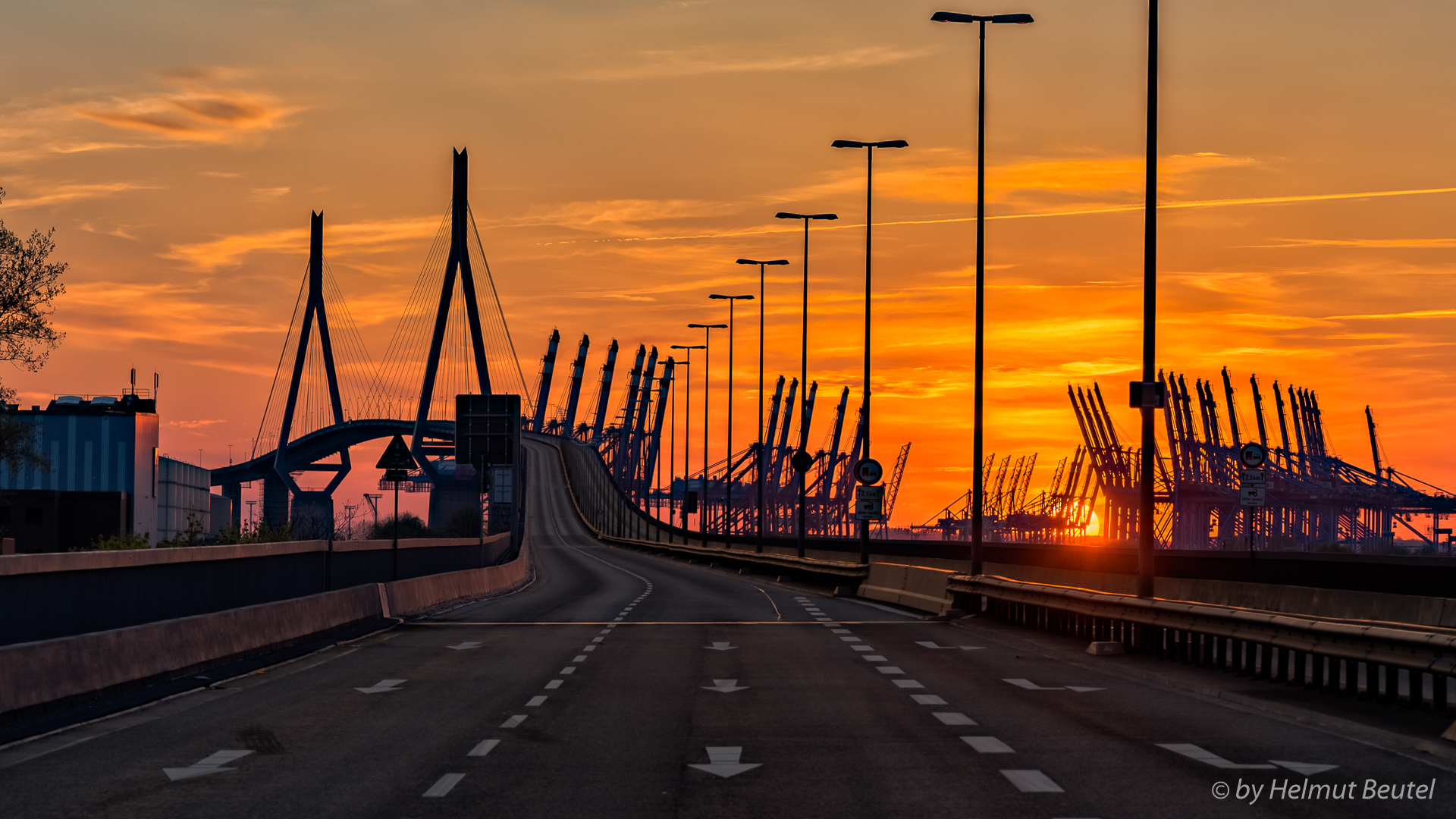Köhlbrandbrücke - Sonnenuntergang