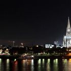 Köln bei Nacht, Skyline des linken Rheinufers