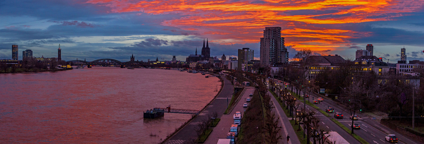 Köln bei Sonnenuntergang, 20.12.2019