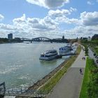 Köln, Blick aus der Bastei auf Rhein und Dom