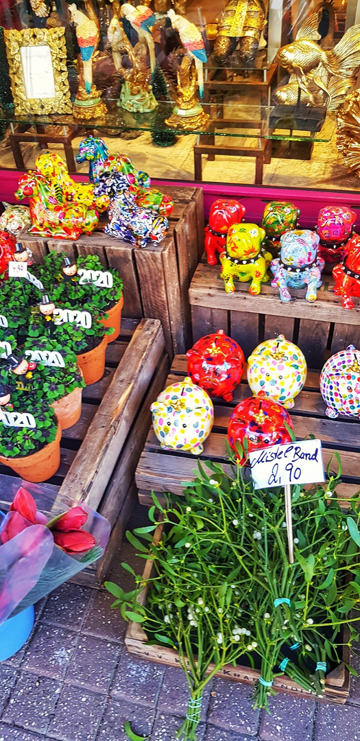 Köln, Deko in einem Blumenladen auf der Venloer Straße