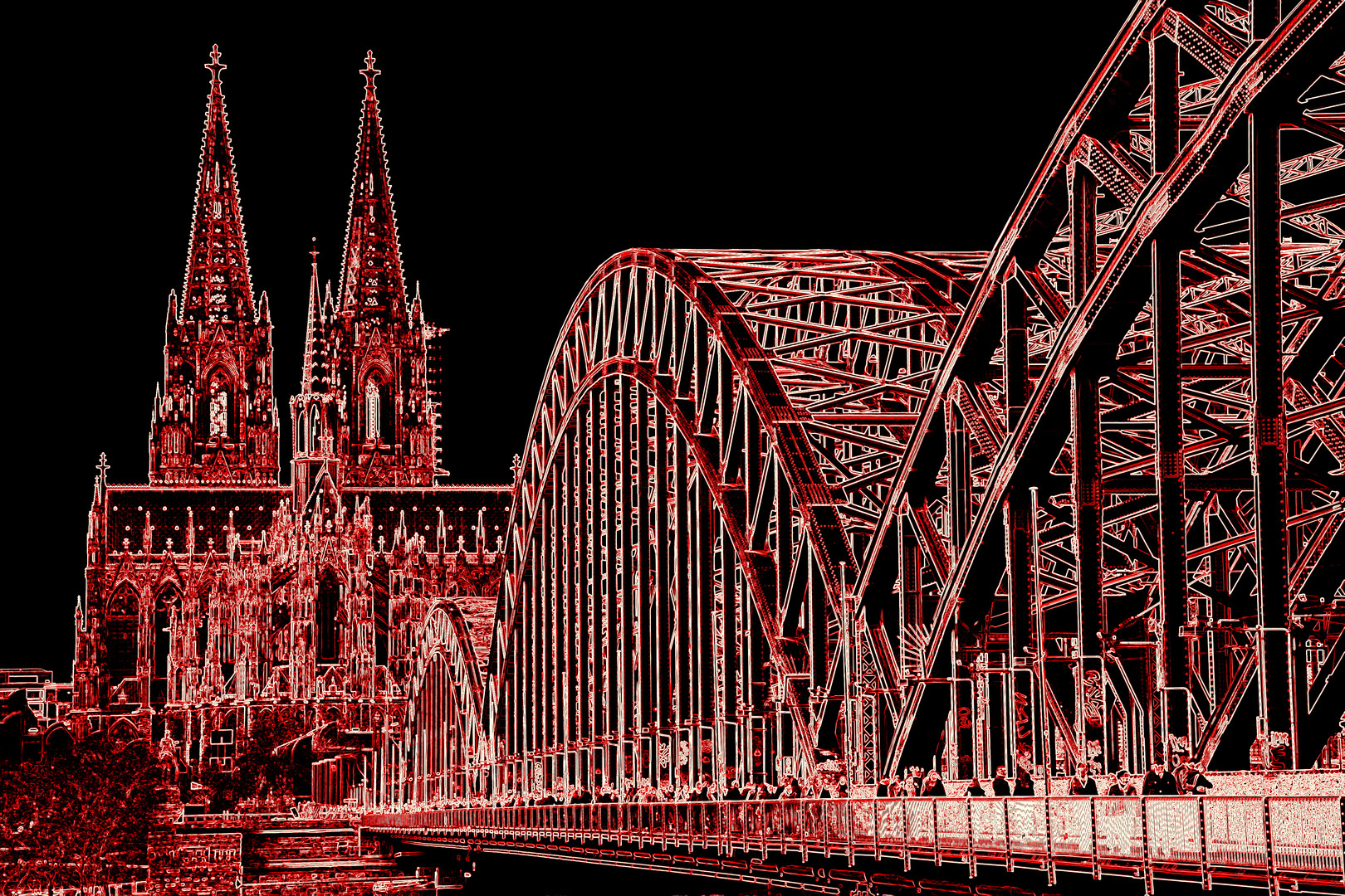 Köln -der Dom zu Köln und die Hohenzollernbrücke-