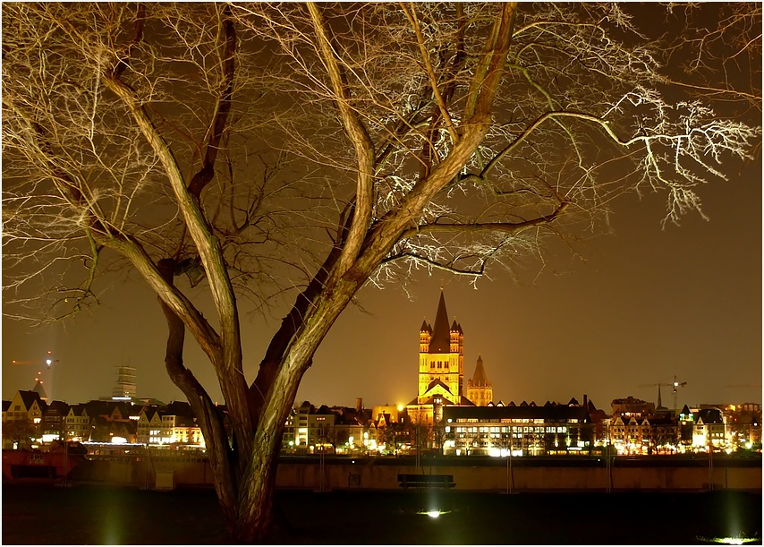 Köln - Die Altstadt / Blick vom rechten Rheinufer