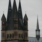 Köln -Die Domtürme, verschmolzen mit Groß Sankt Martin-