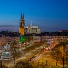 Köln - Heumarkt mit Reiterstandbild, Dom, Rathaus und Gross St. Martin