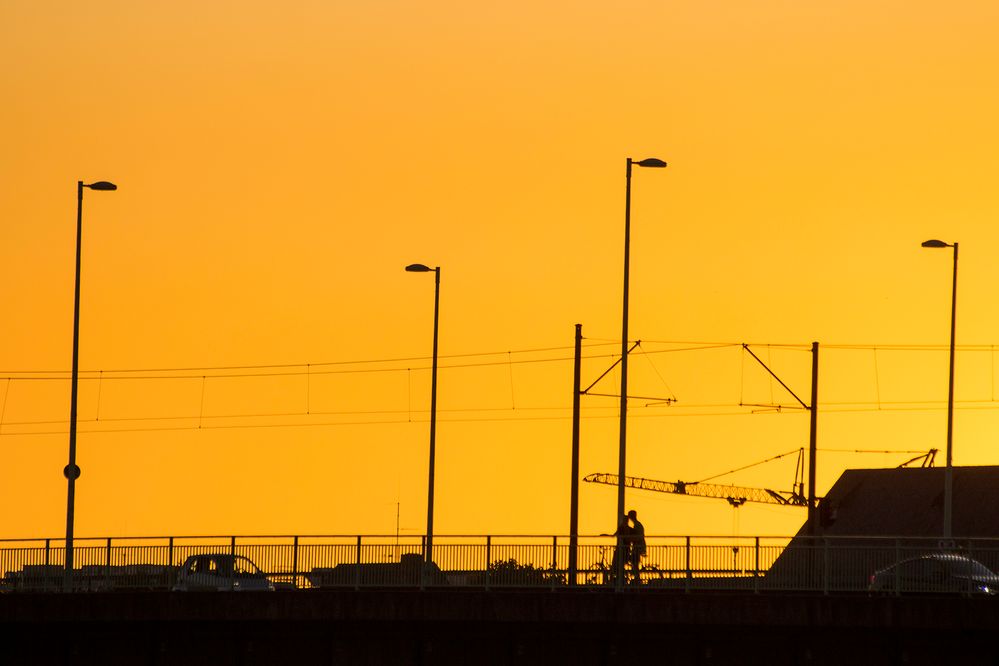 Köln im Sommer Deutzer Brücke