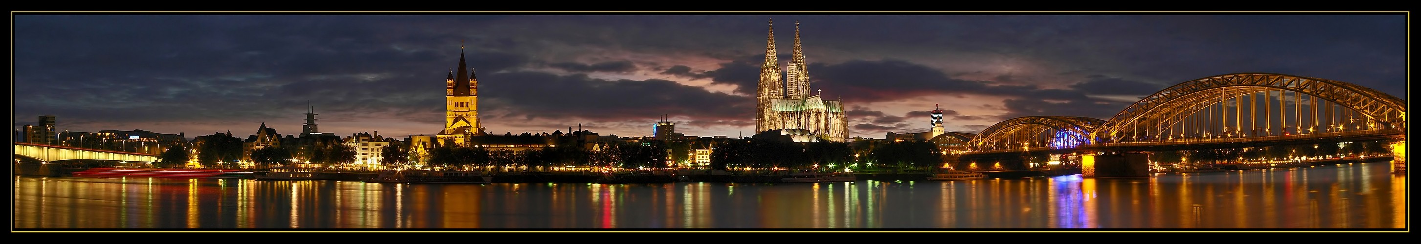 Koln Panorama Am Abend Foto Bild Deutschland Europe Nordrhein Westfalen Bilder Auf Fotocommunity