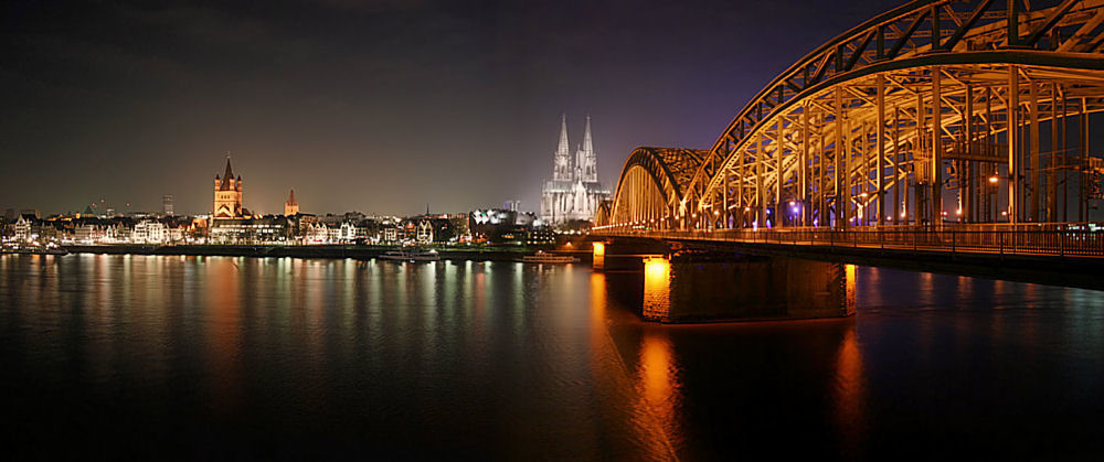 Köln, Panorama bei Nacht