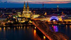 Köln Panorama bei Nacht