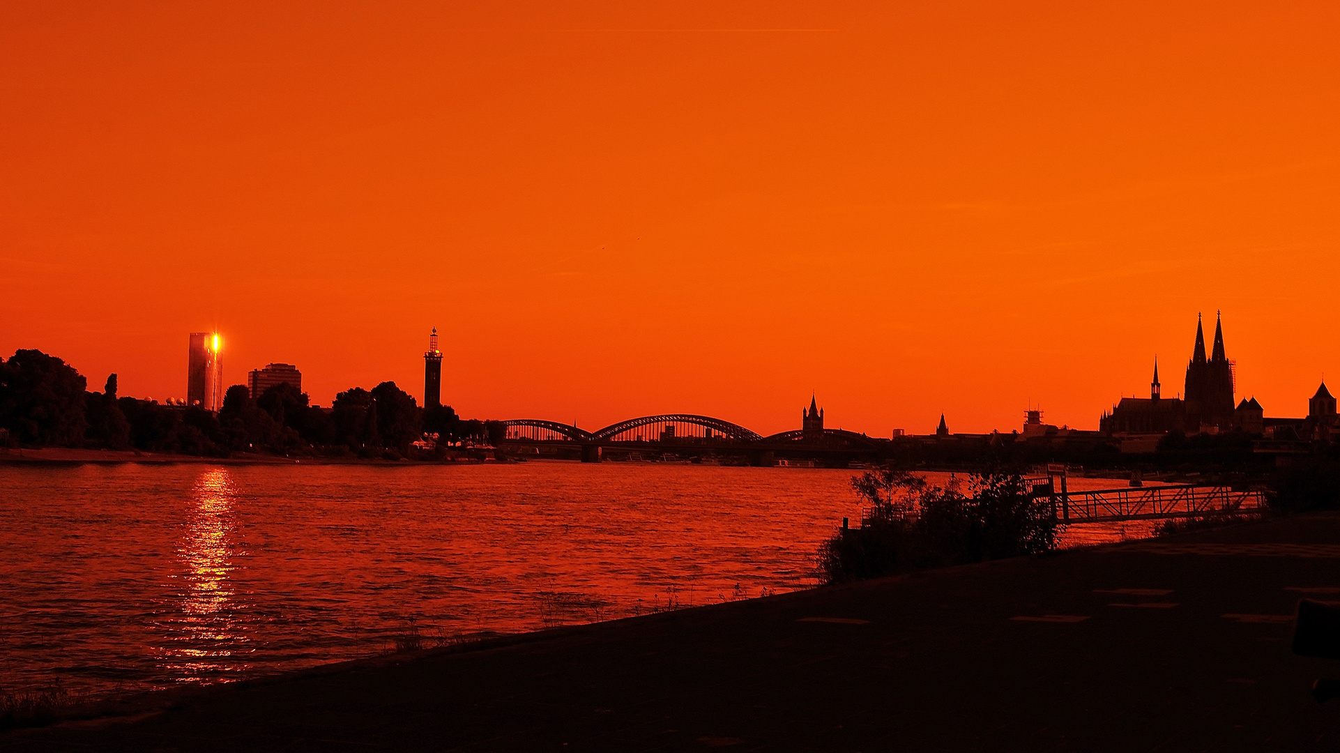 Köln-Panorama / Shine a Light - Rhein - Leuchten