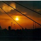 Köln Severinsbrücke im Abenrot