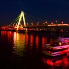 Köln - Severinsbrücke vom Weihnachtsmarkt am Schokoladenmuseum aus 