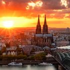 Köln. Sunset over Cologne.