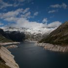 Kölnbreinsperre im Maltatal, Blick aus Richtung Osnabrücker Hütte kommend