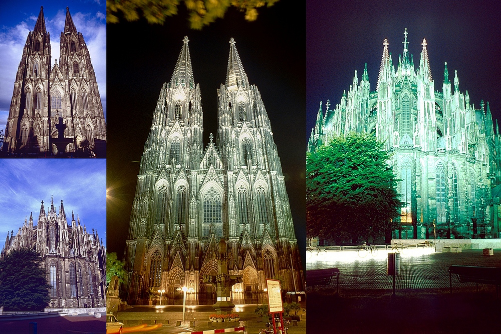 Kölner Dom bei Tag und Nacht (Dia)