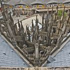 Kölner Dom - Blick von der Traufe auf den Bahnhof