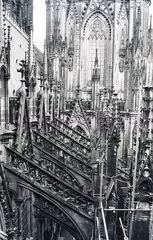 Kölner Dom in 45 m Höhe außen Nordseite (1986)