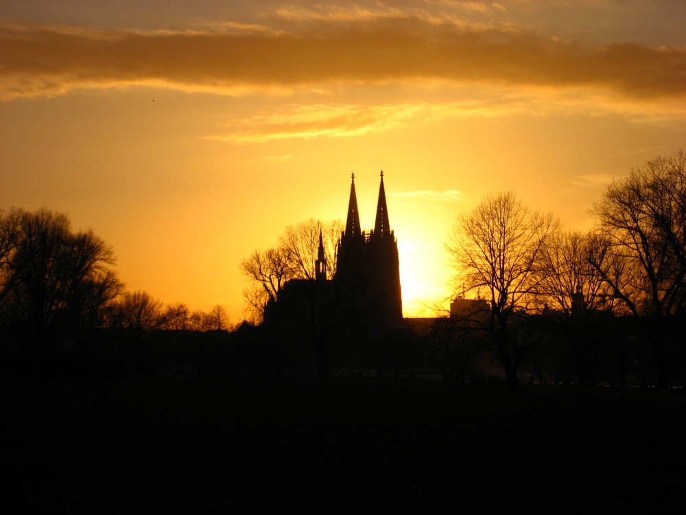 Kölner Dom in der Dämmerung