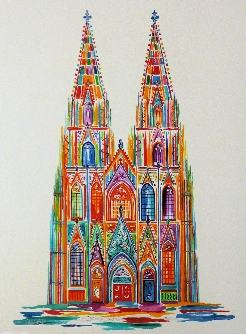 Kölner Dom in vielen Farben