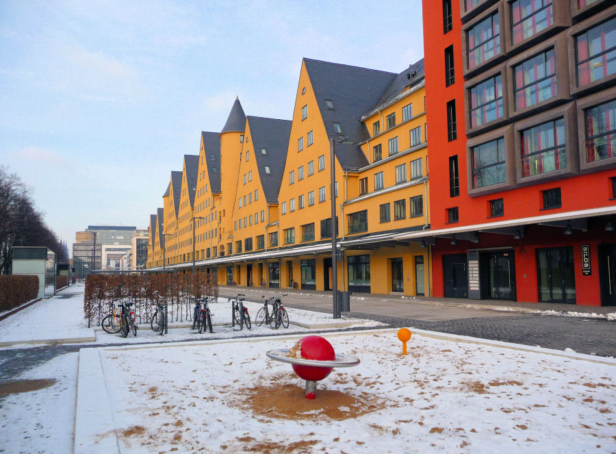 Kölner Rheinauhafen im Winter 1