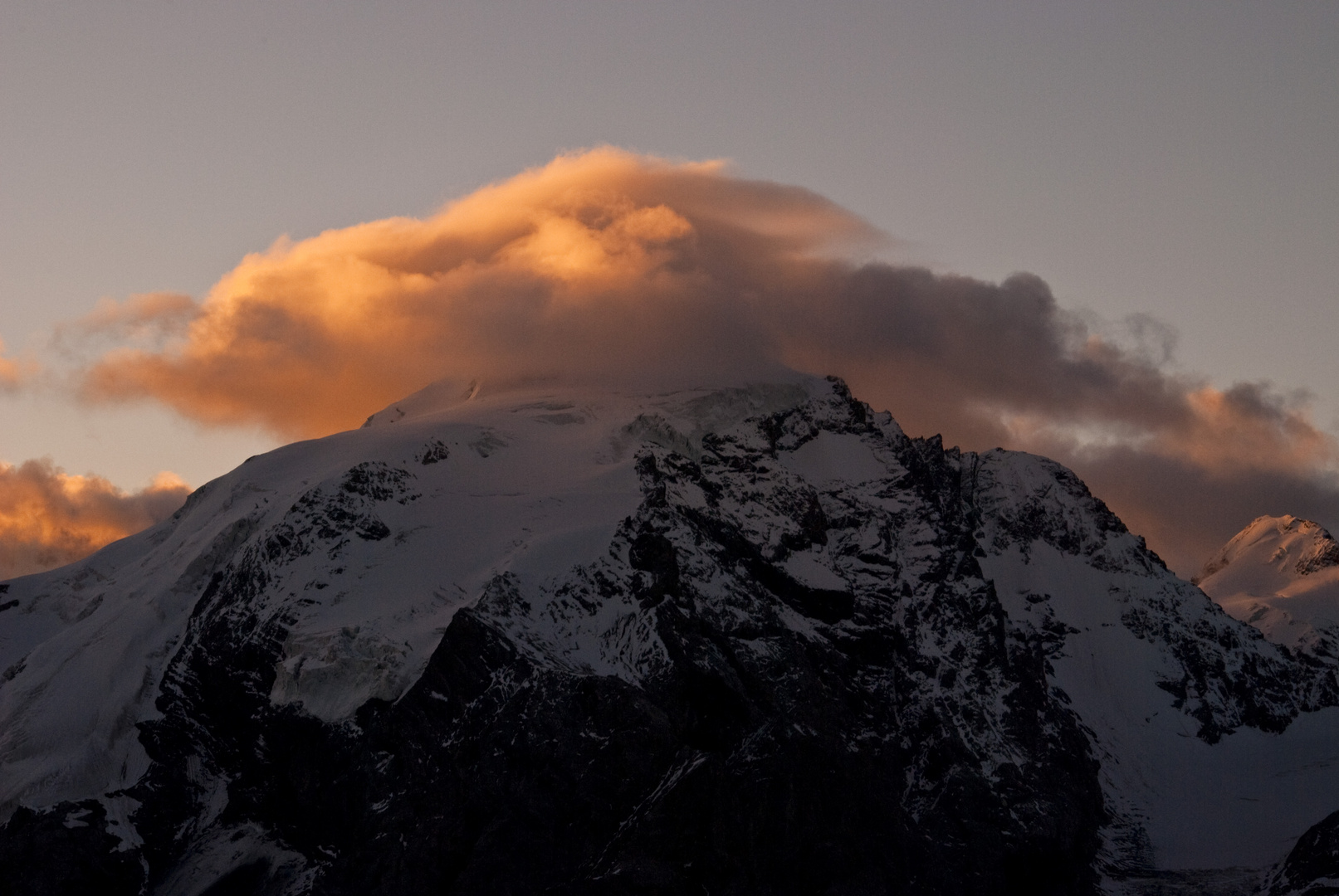 König Ortler bei Sonnenaugang