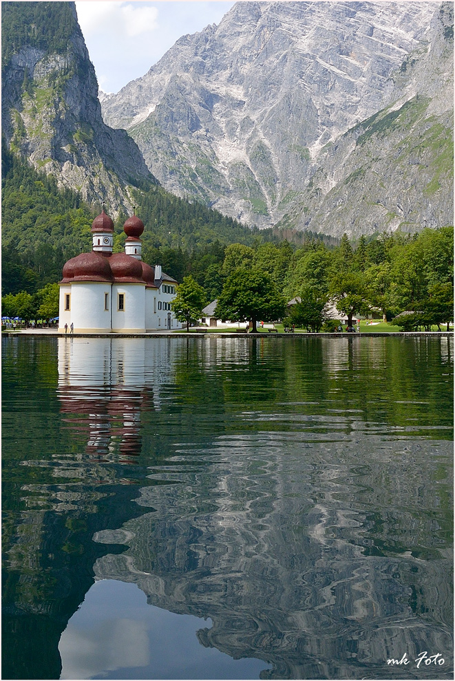 Königsee mit St. Bartholomä und Watzmannostwand