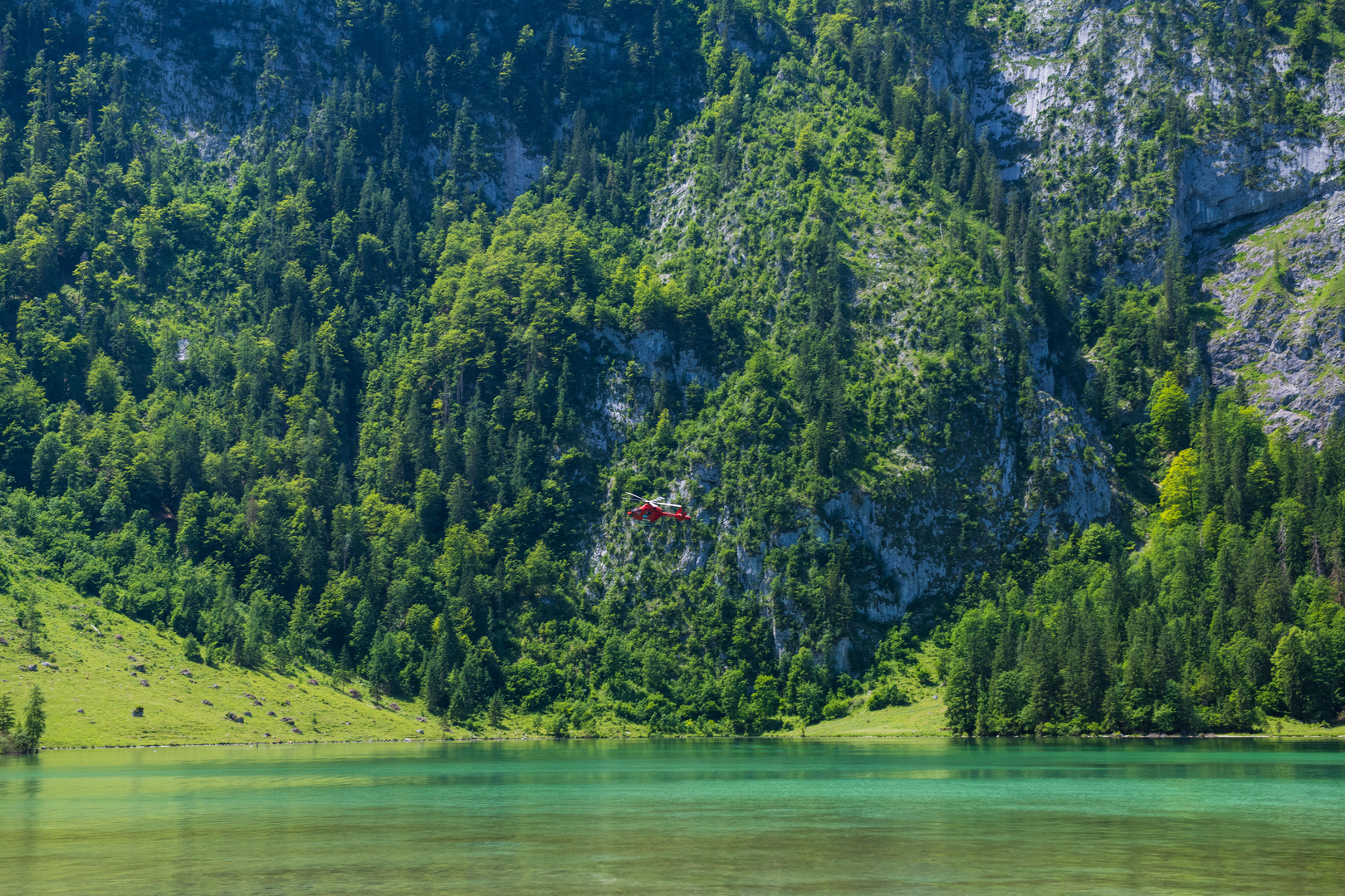 Koenigsee und Hubschrauber