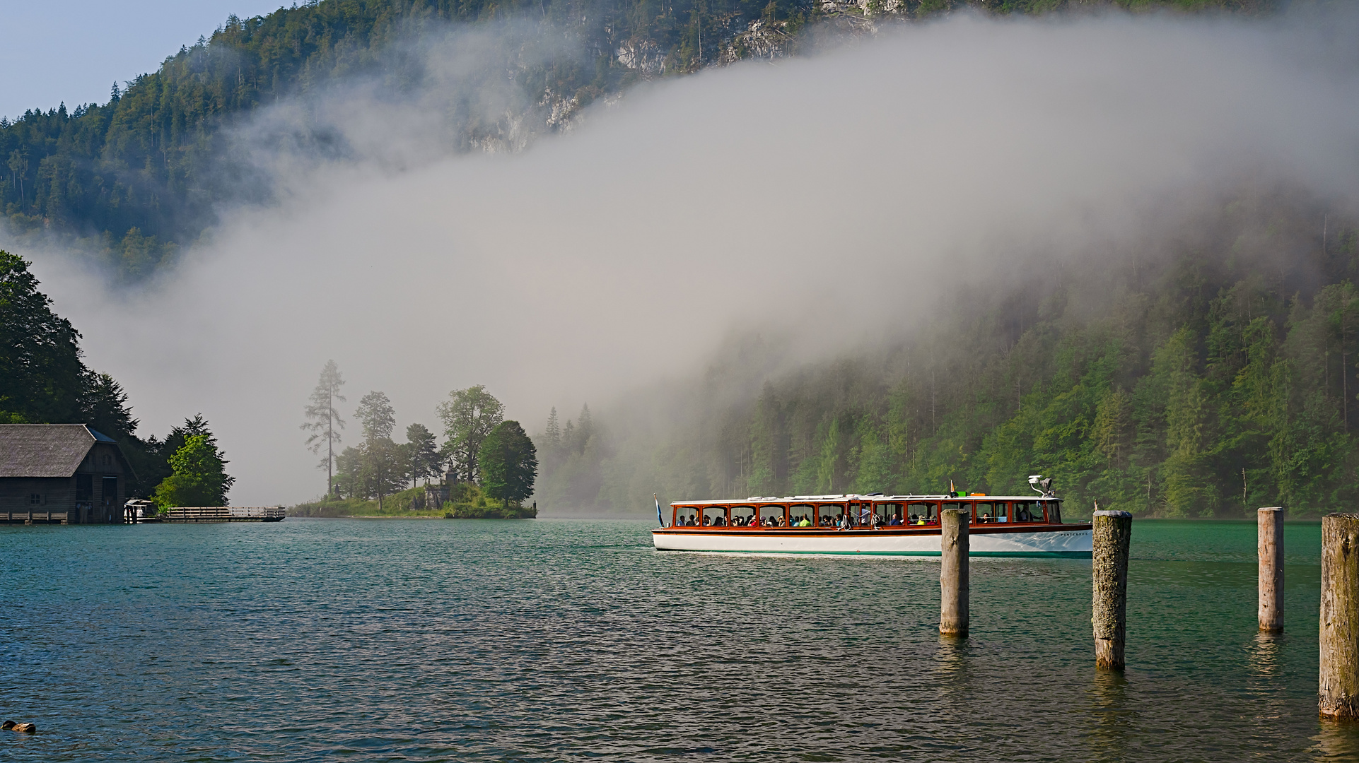 Königssee - Abfahrt im Nebel