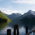 Königssee, Blick vom Anleger in Richtung Kirche von St. Bartolomä