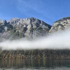 Königssee mit tiefstehenden Wolken