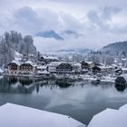 Königssee: Schiffsanleger in Schönau als Wintermärchen