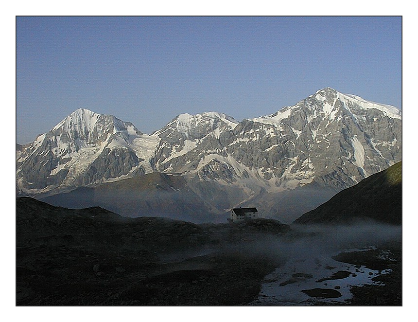 Königsspitze, Zebru und Ortler am Morgen, kein Kummer und Sorgen