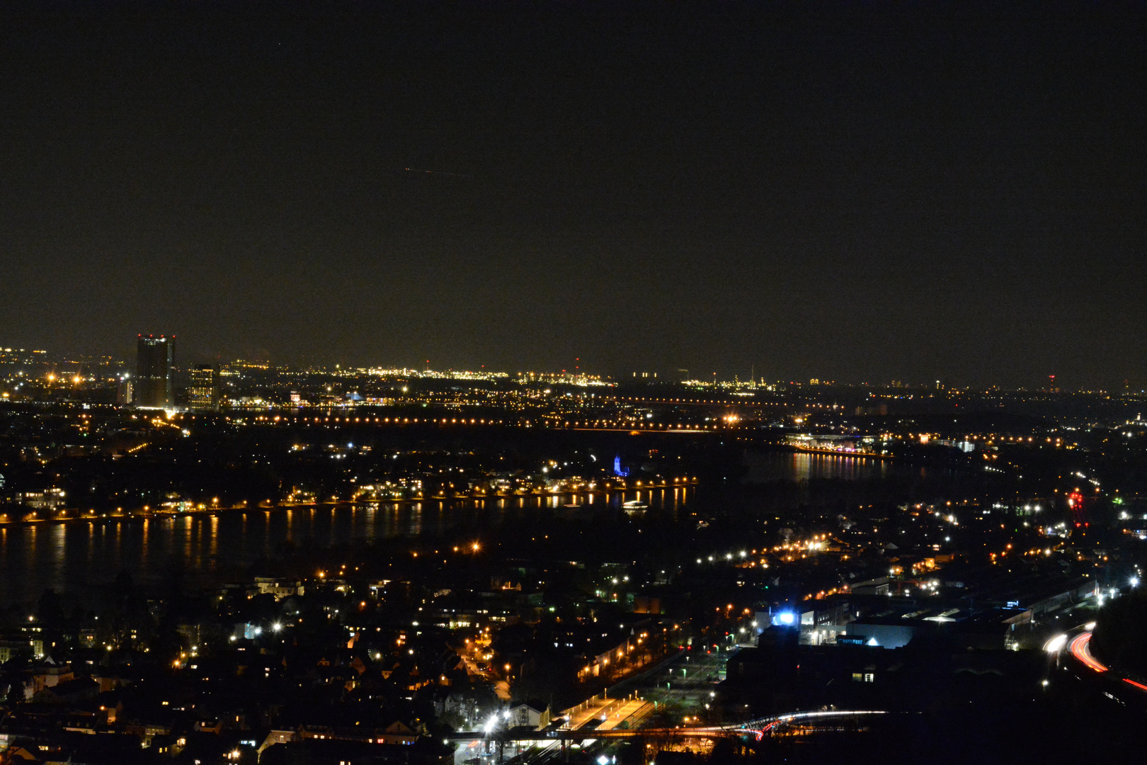 Königswinter und Bonn am späten Abend