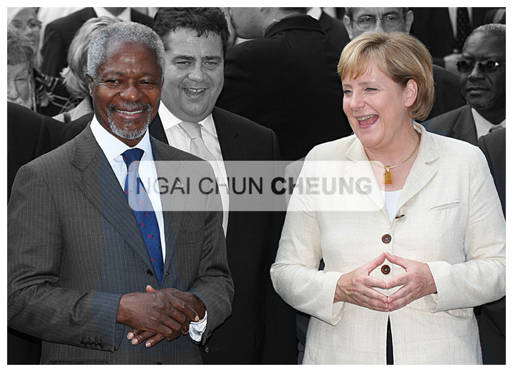 Kofi Annan und Angela Merkel