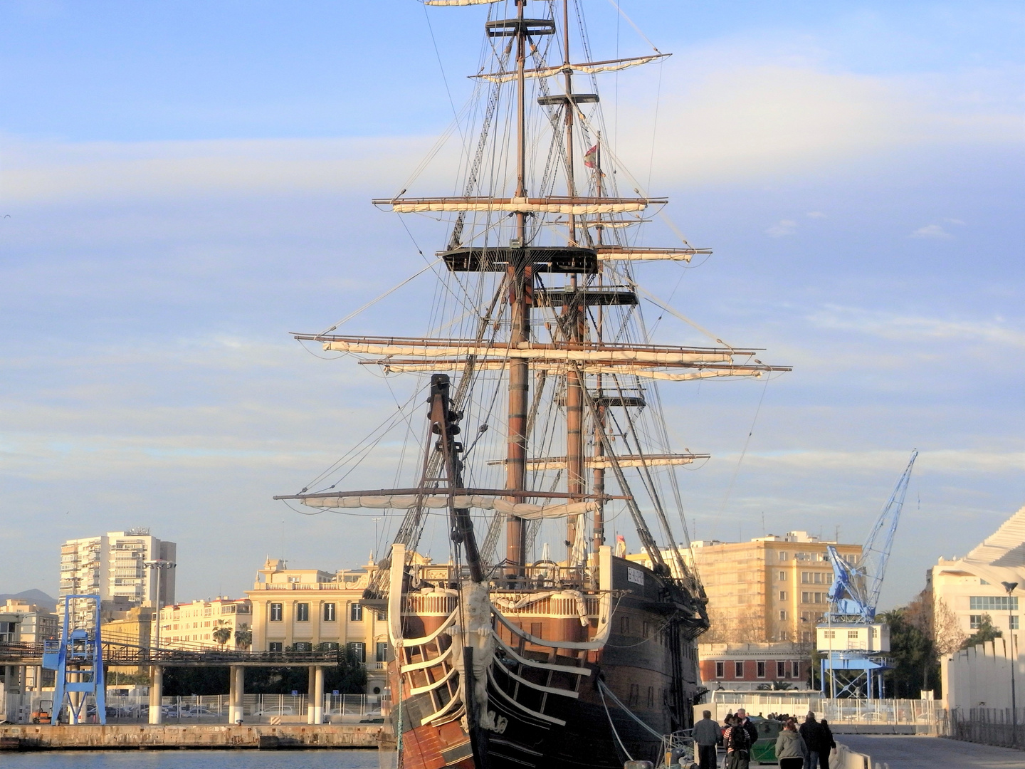 Kogge im Hafen von Malaga